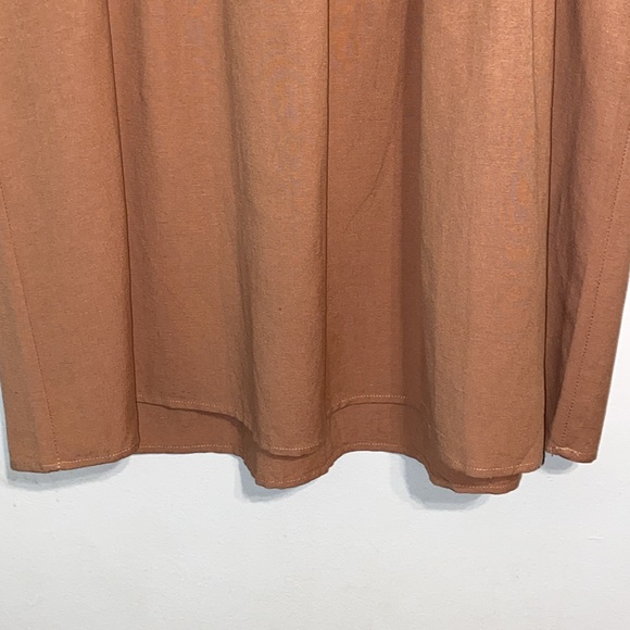 NWT Everly Peach Tan Linen Blend Tunic Top or Mini Dress size Medium - Picture 2 of 11
